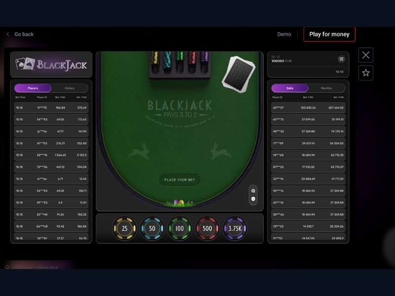 BlackJack Galaxsys at Pin-Up Online